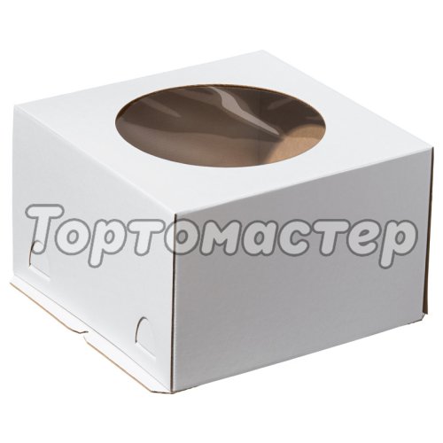 Коробка для торта с окном белая 30х30х19 см ForG STANDARD I W W 300*300*190 S 