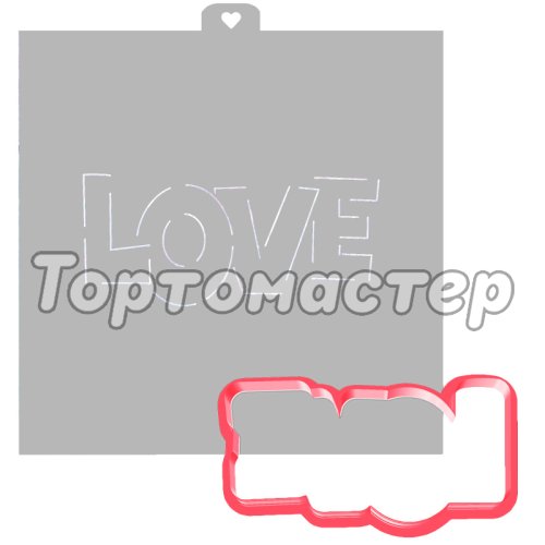 Вырубка пластиковая и трафарет LUBIMOVA "Love №2" LC-00007458