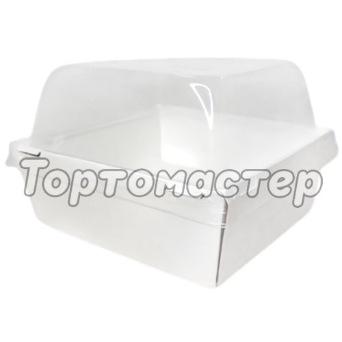 Коробка для бенто-торта и моти белая 17,5х17,5х9 см дно 14,5х14,5 см SMART PACK 900 - W + Lid SmartPack 900 domе